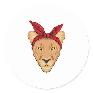 Lioness with Bandana Classic Round Sticker