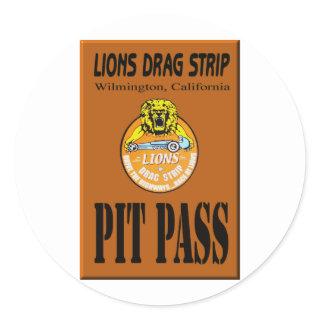 Lions Pit Pass Classic Round Sticker