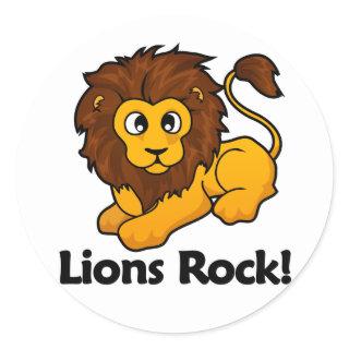 Lions Rock! Classic Round Sticker