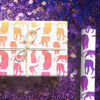 Lions & Tigers Line Art, Hot Pink, Purple, Rainbow  Sheets