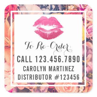 Lipstick Distributor Floral Kiss Re-Order Label