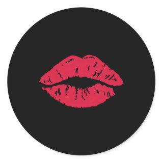 Lipstick Kiss Classic Round Sticker