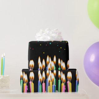 Lit Birthday Candles With Confetti