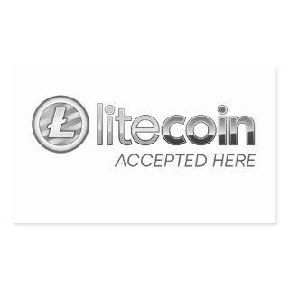 Litecoin Accepted Here Rectangle Stickers