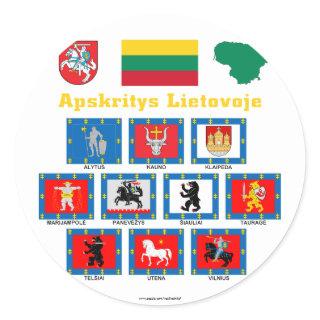 Lithuania County Flags Classic Round Sticker