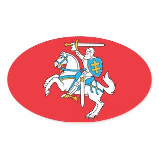 Lithuania/Lithuanian Flag Oval Sticker