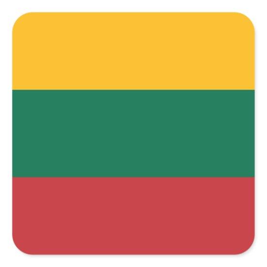 Lithuania (Lithuanian) Flag Square Sticker