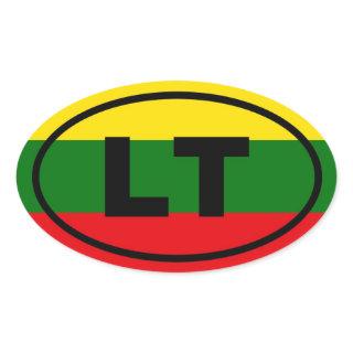 Lithuania LT European Oval Sticker