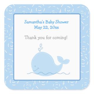Little Blue Whale SQUARE Favor Sticker