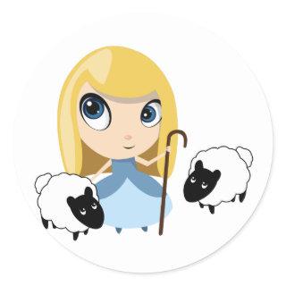 Little Bo Peep and her Sheep Classic Round Sticker