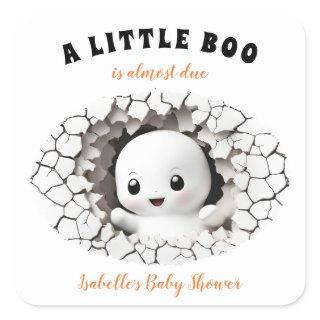 Little Boo Is Almost Due Ghost Baby Shower Sticker