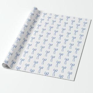 Little Bow Blue Gift Wrap
