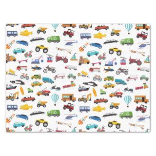Little Boy Things That Move Vehicle Cars Kid Tissue Paper