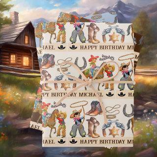 Little Buckaroo Cowboy Add Child's Name 3  Sheets