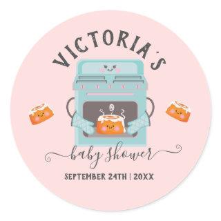 Little Bun in the Oven Baby Shower Classic Round Sticker