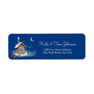 Little Christmas House Return Address Label