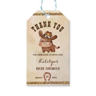 Little cowboy cute baby horse in a hat baby shower gift tags