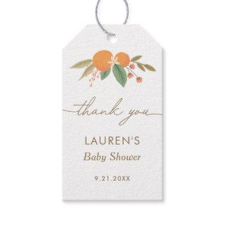 Little Cutie Citrus Baby Shower Gift Tags