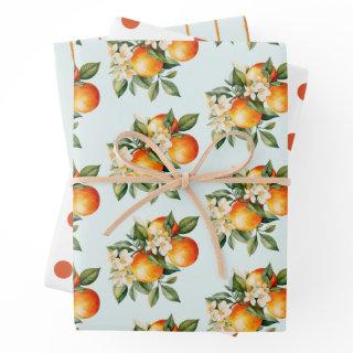 Little Cutie Orange Clementine Dots Baby Shower  Sheets