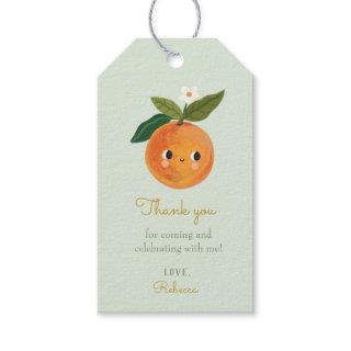 Little Cutie Orange Thank you Gift Tags