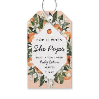 Little Cutie Pop It When She Pops Champagne Bottle Gift Tags