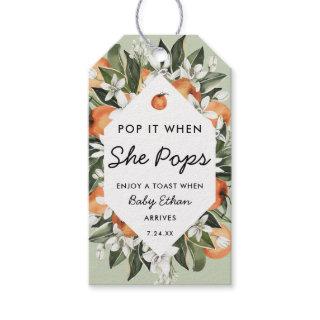 Little Cutie Pop It When She Pops Champagne Bottle Gift Tags