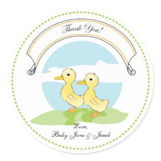 Little Ducklings | Twins Baby Favor Sticker