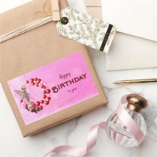 Little Fairy wish you a Happy Birthday Rectangular Sticker