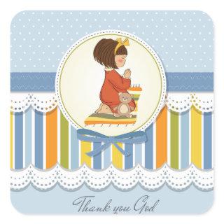 Little Girl Praying Stickers
