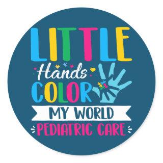 Little Hands Color My World Pediatrician Classic Round Sticker