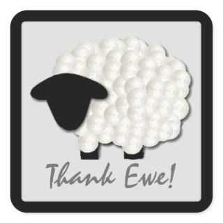 Little Lamb Thank You Stickers (Square)