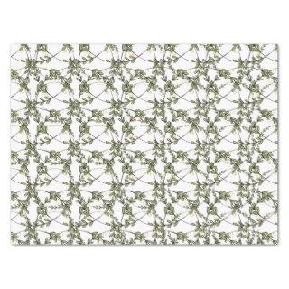 Little Leaves Garden Weeds Circle Wreaths Pattern  Tissue Paper