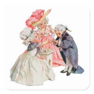 Little Martha Washington's Tea Party Square Sticker