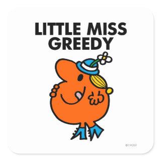 Little Miss Greedy Licking Her Lips Square Sticker