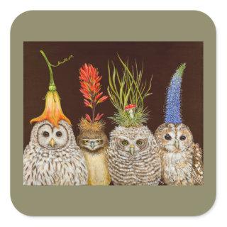 little owls on big hat night stickers