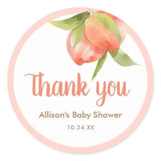 Little Peach Girl Baby Shower Thank You Tags