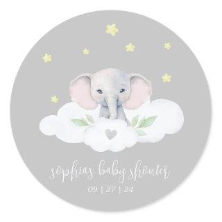 Little Peanut Gender Neutral Baby Shower Elephant Classic Round Sticker