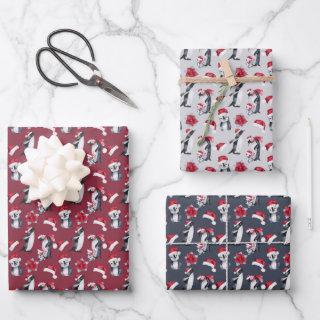 Little Penguins In Santa Hats  Sheets