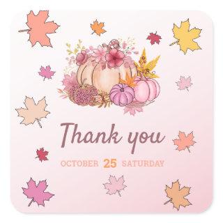 Little Pumpking Spice & Nice Pink Fall in Love Square Sticker