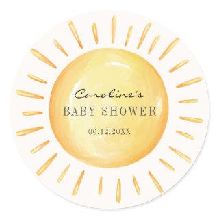 Little Ray Of Sunshine Baby Shower Classic Round Sticker