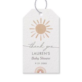 Little Ray of Sunshine Boho Pink Girl Baby Shower Gift Tags