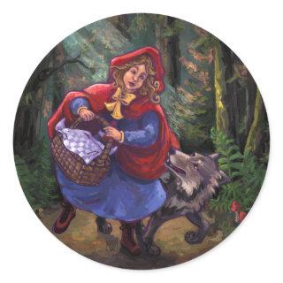Little Red Riding Hood Classic Round Sticker