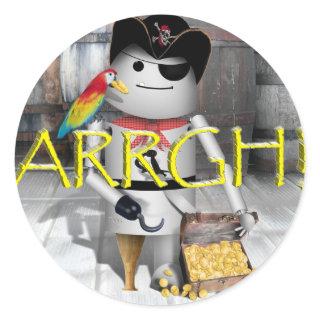 Little Robo-x9 for  Talk Like A Pirate Day AAARGH! Classic Round Sticker