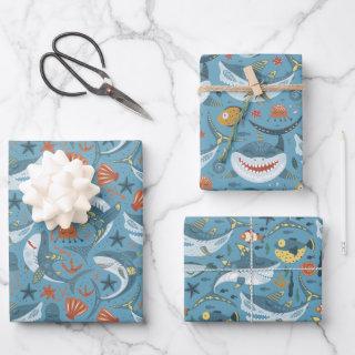 Little Shark First Second Birthday Boys Favor Gift  Sheets
