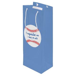 Little Slugger Baseball Baby Shower Medium Gift Ba Wine Gift Bag