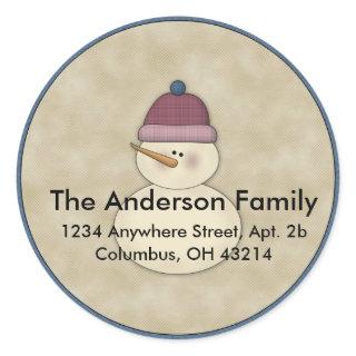 Little Snowman Winter Return Address Labels