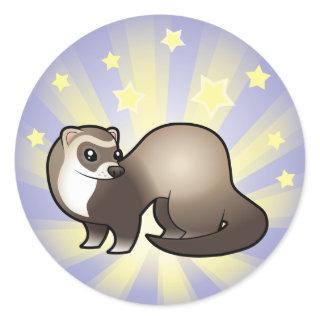 Little Star Ferret Classic Round Sticker