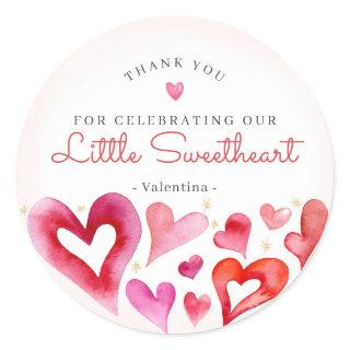 Little Sweetheart February Party Favor Classic Round Sticker
