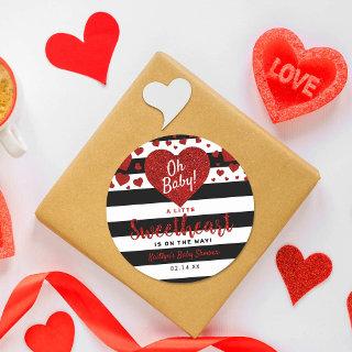 Little Sweetheart Valentine's Day Baby Shower Classic Round Sticker