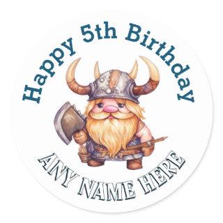 Little Viking Birthday Label - Any Age Or Name